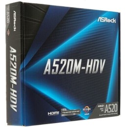 Материнская плата Asrock A520M-HDV Soc-AM4 AMD A520 2xDDR4 mATX AC`97 8ch(7.1) GbLAN RAID+VGA+DVI+HDMI