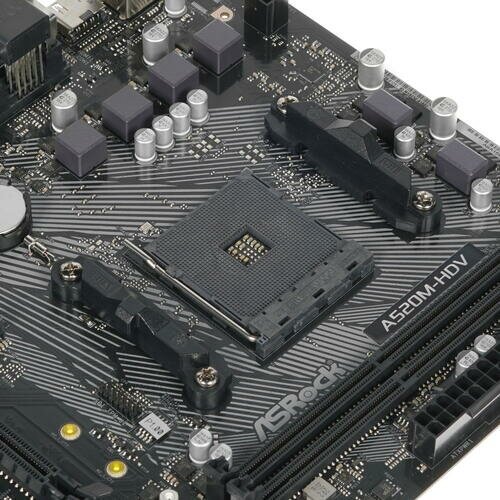 Материнская плата Asrock A520M-HDV Soc-AM4 AMD A520 2xDDR4 mATX AC`97 8ch(7.1) GbLAN RAID+VGA+DVI+HDMI