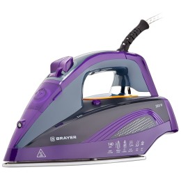 Утюг BRAYER, 2600 Вт, керамическое покрытие, автоотключение, Пар 140 г/м, One temp, антикапля, спрей, самоотчистка