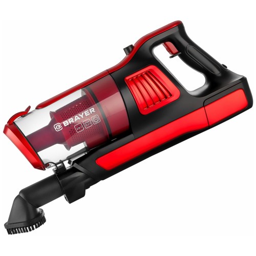 Пылесос BRAYER BR4260 ручной  2 в 1, 120 Вт, 0,6 л, батар 22,2 В, турбощетка с LED, база д/хранения