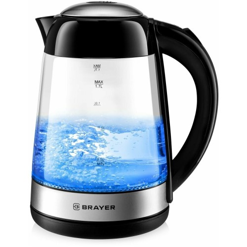 Электрочайник BRAYER BR1012 2200 Вт, 1,7 л, высококач.стекло, подсвет, автоотключ при закип