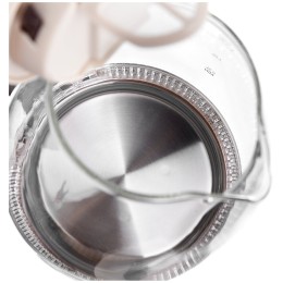 Электрочайник BRAYER BR1045BN 2200 Вт, 1,8 л, высококач. стекло, моющ. фильтр,поворот.осно