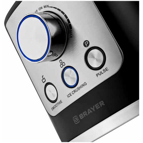 Блендер BRAYER BR1200BK 1600 Вт, стекл., 1,8 л, 6 титан. ножей, импульс, колка льда.