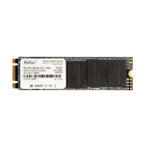 Накопитель SSD M.2 Netac 1.0Tb N535N Series <NT01N535N-001T-N8X> Retail (SATA3, up to 540/490MBs, 3D TLC, 22х80mm)