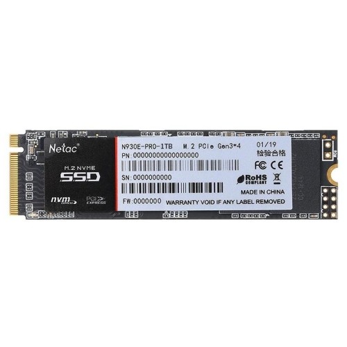 Накопитель SSD M.2 Netac 1.0Tb N930E Pro Series <NT01N930E-001T-E4X> Retail (PCI-E 3.1 x4, up to 2080/1700MBs, 3D TLC/QLC, NVMe 1.3, 22х80mm)