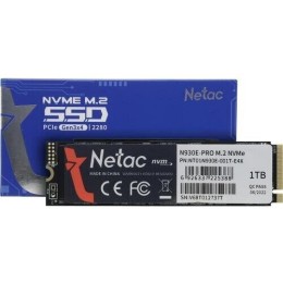 Накопитель SSD M.2 Netac 1.0Tb N930E Pro Series <NT01N930E-001T-E4X> Retail (PCI-E 3.1 x4, up to 2080/1700MBs, 3D TLC/QLC, NVMe 1.3, 22х80mm)