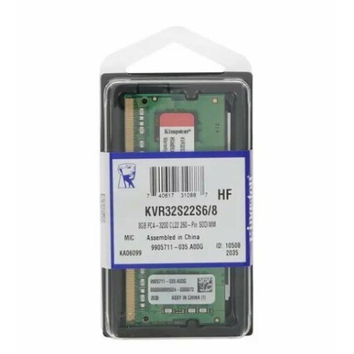 Память Kingston 8GB DDR4 3200MHz SODIMM CL22 1Rx16 RTL KVR32S22S6/8