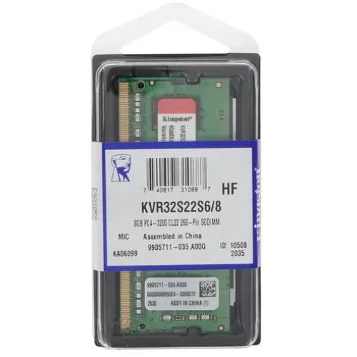 Память Kingston 8GB DDR4 3200MHz SODIMM CL22 1Rx16 RTL KVR32S22S6/8