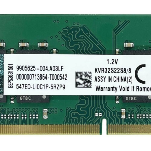 Память Kingston 8GB DDR4 3200MHz SODIMM CL22 1Rx16 RTL KVR32S22S6/8