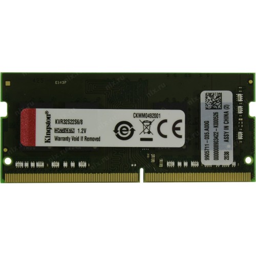 Память Kingston 8GB DDR4 3200MHz SODIMM CL22 1Rx16 RTL KVR32S22S6/8