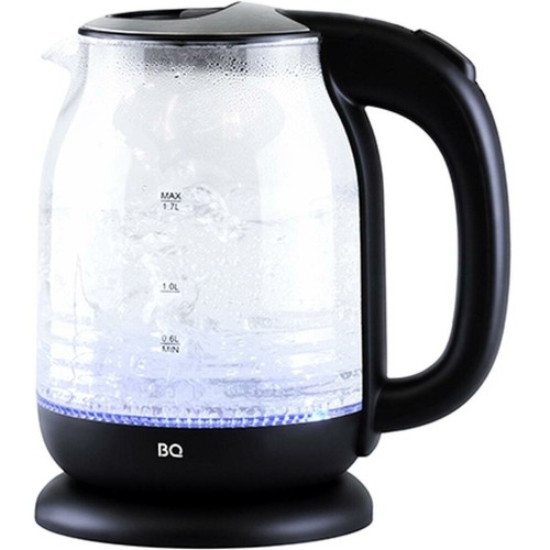 Электрочайник BQ KT1833G Черный-Сталь, 2200Вт, 1.7л, Жаропрочное стекло, Фильтр