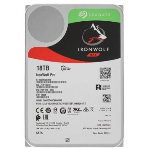 Жесткий диск Seagate Original SATA-III 18Tb ST18000NE000 NAS Ironwolf Pro (7200rpm) 256Mb 3.5"