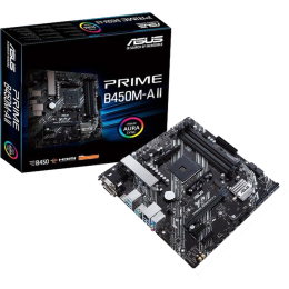 Материнская плата Asus PRIME B450M-A II Soc-AM4 AMD B450 4xDDR4 mATX AC`97 8ch(7.1) GbLAN RAID+VGA+DVI+HDMI