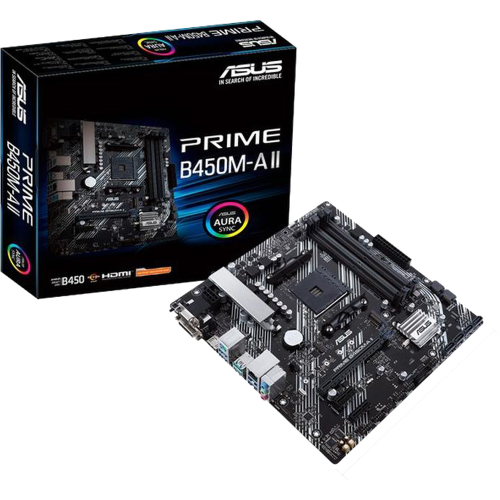 Материнская плата Asus PRIME B450M-A II Soc-AM4 AMD B450 4xDDR4 mATX AC`97 8ch(7.1) GbLAN RAID+VGA+DVI+HDMI