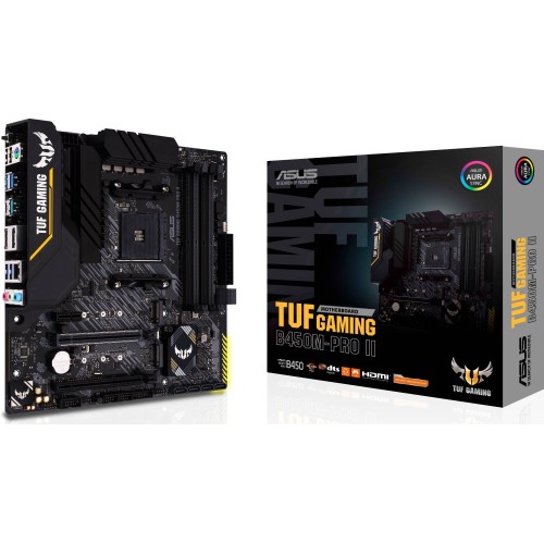 Материнская плата Asus TUF GAMING B450M-PRO II Soc-AM4 AMD B450 4xDDR4 mATX AC`97 8ch(7.1) GbLAN RAID+HDMI+DP