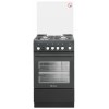 Газовая плита DE LUXE 5040.40г (кр) ЧР-015 черный (стеклянная крышка) реш.чугун
