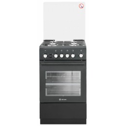 Газовая плита DE LUXE 5040.40г (кр) ЧР-015 черный (стеклянная крышка) реш.чугун