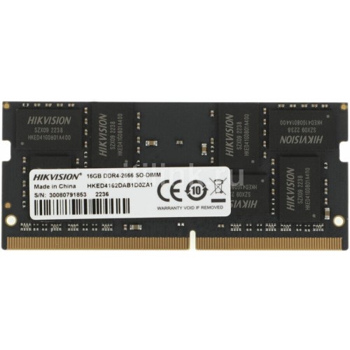 Модуль памяти HIKVision SODIMM DDR 4 DIMM 16Gb PC21300, 2666Mhz, HKED4162DAB1D0ZA1/16G