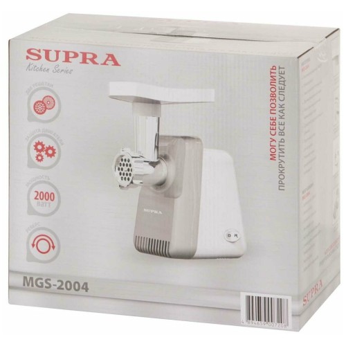 Мясорубка SUPRA MGS-2004 2000 Вт. Реверс. 2 решетки для средней и крупной рубки