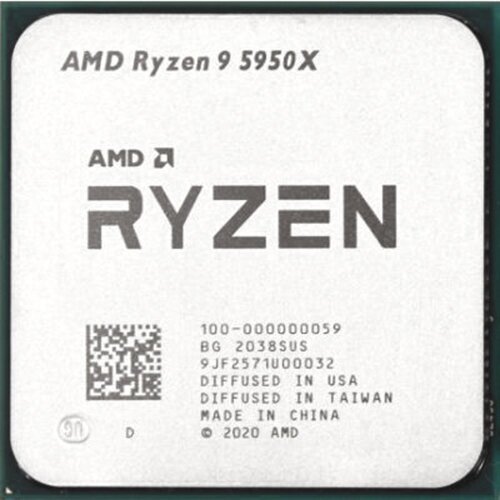 Процессор AMD Ryzen 9 5950X  <Socket AM4, 3.4-4.9GHz, Vermeer, 16 ядер/ 32 потока, L3: 64Мбайт, 7nm, 105 Вт> OEM