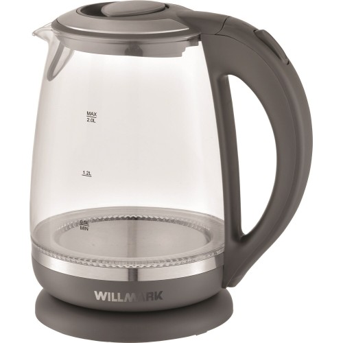 Электрочайник WILLMARK WEK-2005G (2.0л, пов. на 360 град., LED-подсв., корп. из стекла, 2200В