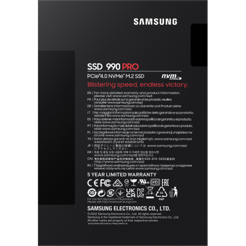 Накопитель SSD M.2 (PCI-E NVMe) 1Tb Samsung 980 PRO (R7000/W5000MB/s) (MZ-V8P1T0BW analog MZ-V7P1T0BW)