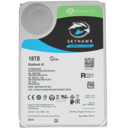 Жесткий диск SEAGATE SkyHawk AI (3.5'/ 18TB/ SATA 6Gb/s / rpm 7200)