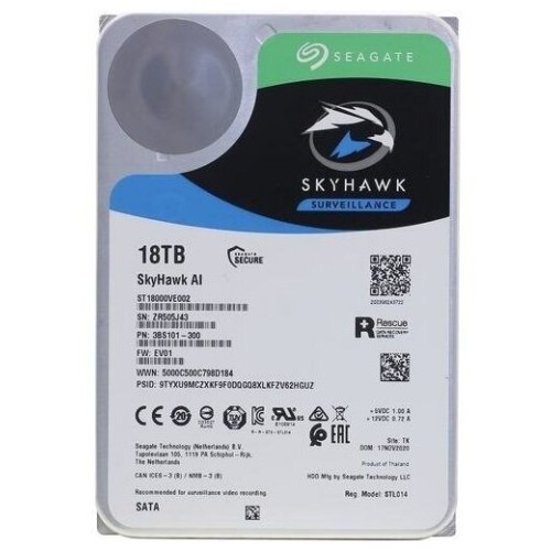 Жесткий диск SEAGATE SkyHawk AI (3.5'/ 18TB/ SATA 6Gb/s / rpm 7200)