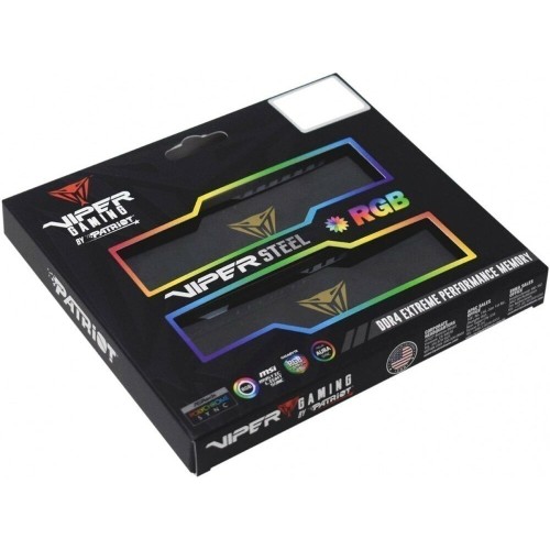 Оперативная память DDR 4 DIMM 16Gb (8Gbx2) PC25600, 3200Mhz, CL18, PATRIOT Viper Steel RGB (PVSR416G320C8K) (retail)