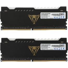 Оперативная память DDR 4 DIMM 16Gb (8Gbx2) PC25600, 3200Mhz, CL18, PATRIOT Viper Steel RGB (PVSR416G320C8K) (retail)