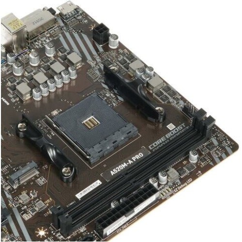 Материнская плата MSI A520M-A PRO Soc-AM4 AMD A520 2xDDR4 mATX AC`97 8ch(7.1) GbLAN RAID+DVI+HDMI