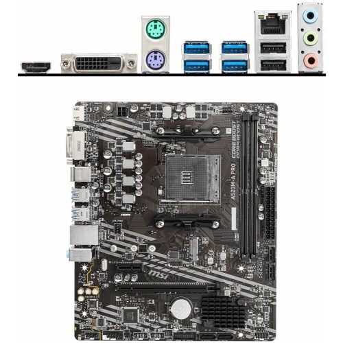 Материнская плата MSI A520M-A PRO Soc-AM4 AMD A520 2xDDR4 mATX AC`97 8ch(7.1) GbLAN RAID+DVI+HDMI