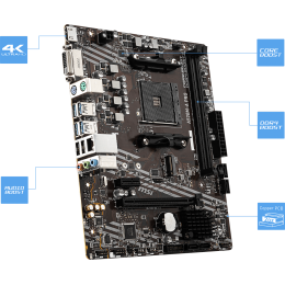 Материнская плата MSI A520M-A PRO Soc-AM4 AMD A520 2xDDR4 mATX AC`97 8ch(7.1) GbLAN RAID+DVI+HDMI