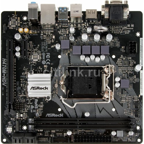 Материнская плата ASRock H470M-HDV LGA1200, H470, 2*DDR4, D-Sub+HDMI+DVI-D, 4xSATA3 6.0, 2xUSB 3.2, 4xUSB 2.0, mATX