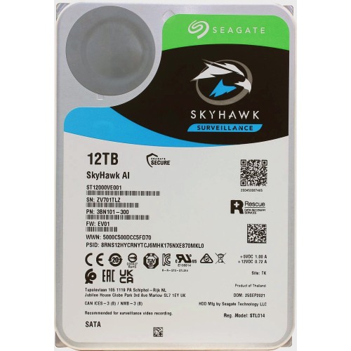 Жесткий диск SATA 12TB 7200RPM 6GB/S 256MB ST12000VE001 SEAGATE