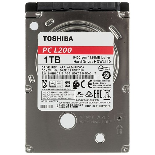 Жесткий диск SATA 1TB 5400RPM 6GB/S 64MB HDWV110UZSVA TOSHIBA