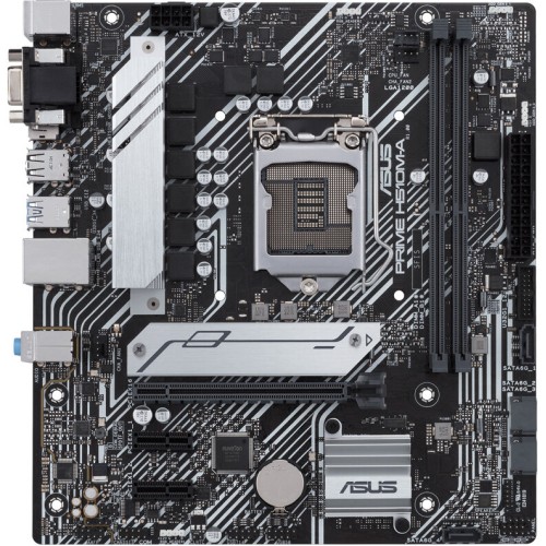 Материнская плата ASUS PRIME H510M-A, LGA1200, H510, 2*DDR4, D-Sub/DP/HDMI, SATA3, Audio, Gb LAN, USB 3.2*4, USB 2.0*6, COM*1 header (w/o cable), mATX