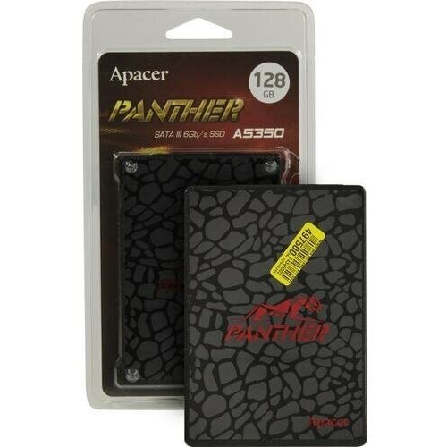 Накопитель SSD 2.5"; 128GB Apacer AS350 Panther SSD AP128GAS350-1 SATA 6Gb/s, 560/540, IOPS 65/82K, MTBF 1.5M, 3D TLC, 32MB, 75TBW, 0,54DWPD, RTL