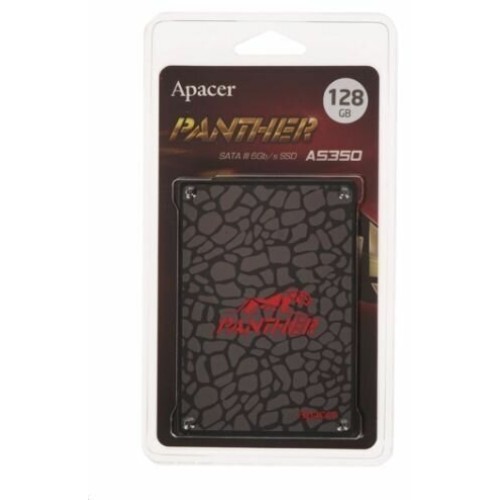 Накопитель SSD 2.5"; 128GB Apacer AS350 Panther SSD AP128GAS350-1 SATA 6Gb/s, 560/540, IOPS 65/82K, MTBF 1.5M, 3D TLC, 32MB, 75TBW, 0,54DWPD, RTL