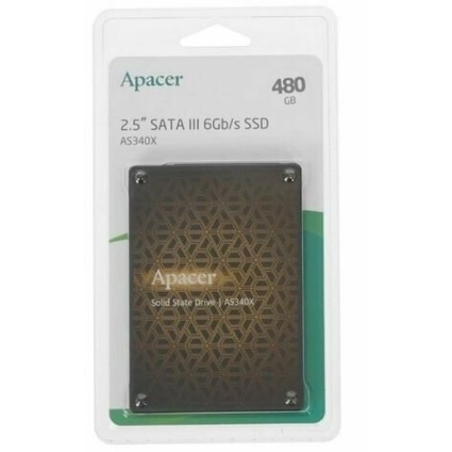 Накопитель Apacer 480GB AS340X 2.5" Client SSD AP480GAS340XC-1 SATA 6Gb/s, 550/520, IOPS 87/80K, MTBF 1.5M, 3D TLC, 280TBW, 0,53DWPD, RTL
