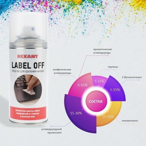 Средство для удаления наклеек LABEL OFF, REXANT, 150 мл, аэрозоль