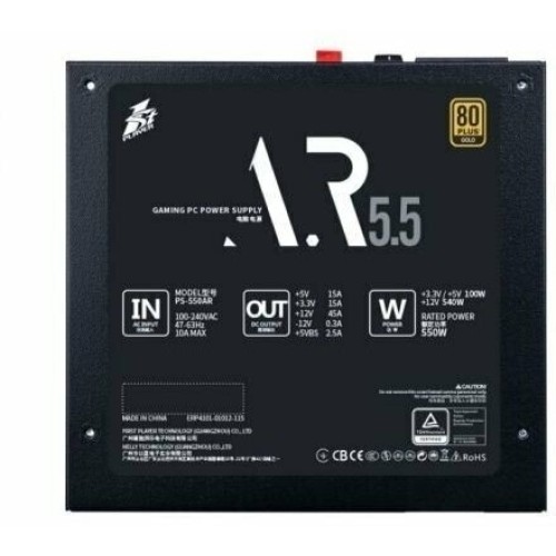 Блок питания 1STPLAYER AR 750W / ATX 2.4, LLC+DC-DC, APFC, 80 PLUS GOLD, 120mm fan / PS-750AR
