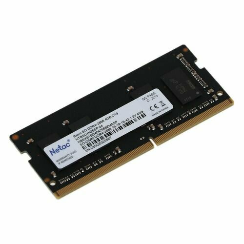 Память Netac 4GB DDR4 2666MHz SO-DIMM CL19 1.2V / NTBSD4N26SP-04