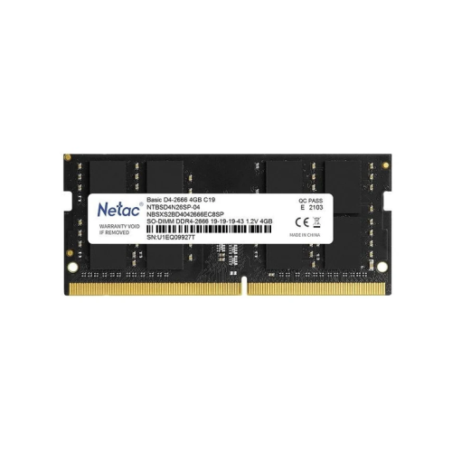 Память Netac 4GB DDR4 2666MHz SO-DIMM CL19 1.2V / NTBSD4N26SP-04