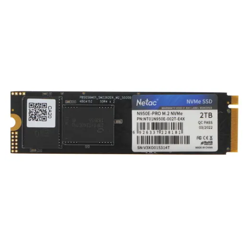 Накопитель SSD Netac M.2 2280 N950E Pro NVMe PCIe 2Tb NT01N950E-002T-E4X (heat sink)