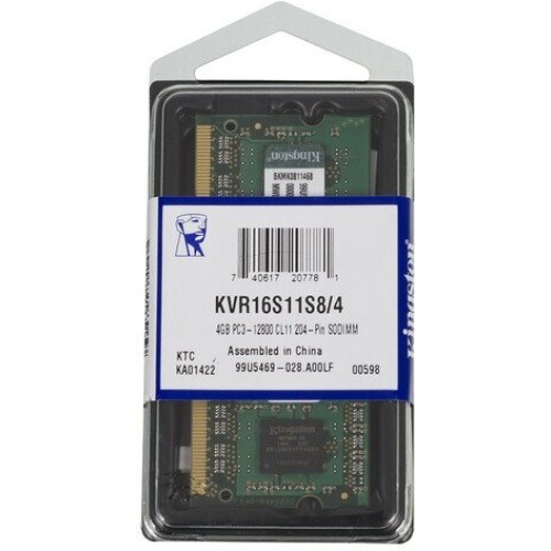 Модуль памяти Kingston DDR-III 4GB (PC3-12800) 1600MHz SO-DIMM SR X8