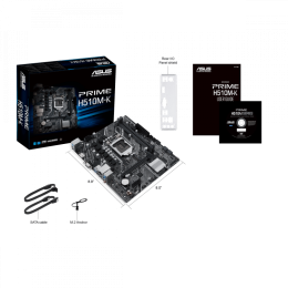 Материнская плата Asus Prime H510M-K, LGA1200, H510, 2*DDR4, D-Sub + HDMI, SATA3, Audio, Gb LAN, USB 3.2, USB 2.0, COM*1 header (w/o cable), mATX