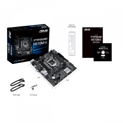Материнская плата Asus Prime H510M-K, LGA1200, H510, 2*DDR4, D-Sub + HDMI, SATA3, Audio, Gb LAN, USB 3.2, USB 2.0, COM*1 header (w/o cable), mATX
