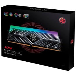 Память Adata 16GB DDR4 3200 DIMM XPG SPECTRIX D41 RGB Grey Gaming Memory AX4U32008G16A-DT41 Non-ECC, CL16, 1.35V, Heat Shield, Kit (2x8GB), RTL