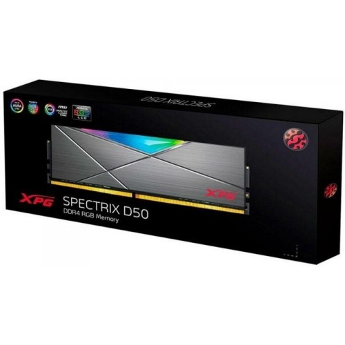 Модуль памяти 16GB ADATA DDR4 3200 DIMM XPG SPECTRIX D50 RGB Grey Gaming Memory AX4U320016G16A-ST50 Non-ECC, CL16, 1.35V, Heat Shield, RTL